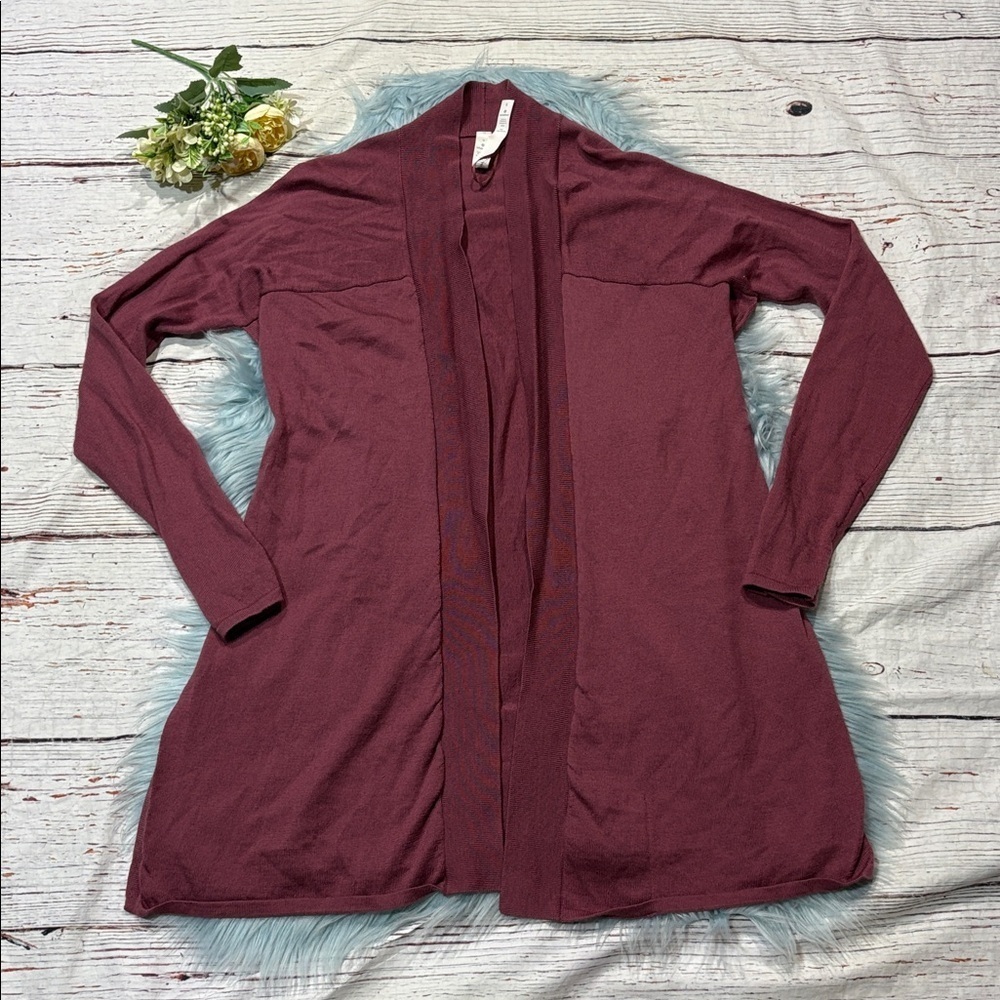 Lululemon Blissful Zen Open Front Cardigan Sweater So Merlot